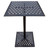 44" Black Contemporary Square Outdoor Patio Bar Table
