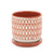 5" Orange Ceramic Decorative X-Planter with Saucer