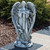 25.5" Gray Distressed Angel with Cross Garden Statue