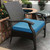3-Piece Blue and Black Square Outdoor Patio Wicker Chat Set 37"