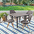 5-Piece Brown Finish Square Wicker Outdoor Furniture Patio Dining Set