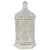 21.5" White and Gold Moroccan Style Pillar Candle Table Lantern