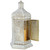 21.5" White and Gold Moroccan Style Pillar Candle Table Lantern