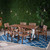 7-Piece Brown and White Finish Rectangular Wood Outdoor Furniture Patio Dining Set