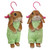12.5" Set Of Two Hanging Around Adorable Bunny Outdoor Garden Statues