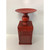 9.5" Red Contemporary Pillar Candle Holder