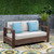 62.5" Beige and Brown Contemporary Outdoor Patio Love Seat