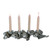 17" Silver Distressed Finish Thanksgiving Acorn Candle Holder