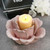 6" Pink Rose Shaped Tealight Holder