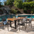 7-Piece Antique Teak Finish Rectangular Outdoor Furniture Patio Dining Set