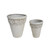 Set of 2 White Traditional Garden Outdoor Patio Planter Pots 13.5"