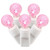 100 Pink LED G12 Berry Christmas Lights - 33 ft White Wire