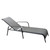 63" Gray and Black Adjustable Reclining Outdoor Patio Chaise Lounge