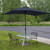 10ft Outdoor Patio Market Umbrella with Hand Crank, Navy Blue