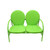 47" Lime Green Retro Metal Tulip Outdoor Double Glider