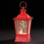 9" Red and Brown LED Swirl Snowman Lantern