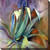 Blue and Green Aloe Watercolor Outdoor Canvas Square Wall Art Decor 24" x 24"