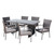 7-Piece Gray Contemporary Rectangular Outdoor Furniture Patio Dining Set