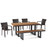 6-Piece Antique Brown and Charcoal Black Finish Outdoor Furniture Patio Dining Set