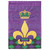 Purple and Yellow Crowned Fleur De Lis Large Flag 42" x 29"