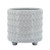 Set of 2 White Ceramic Dotted Footed Planters 8"