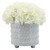 Set of 2 White Ceramic Dotted Footed Planters 8"
