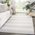 5' x 8' Ivory and Blue Striped Rectangular Outdoor Area Throw Rug