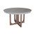 54” Gray and Brown Round Concrete and Wooden Dining Table