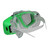 6.25" Green and Clear Adjustable Strap Children's Recreational Swim Mask