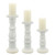 13" Ivory and Beige Fade Matte Ceramic Candle Holder