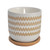 4.5" White and Sand Beige Candle on Planter