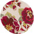 8' Dancing Dahlias Red and Ivory Hand Hooked Floral Round Outdoor Area Throw Rug
