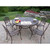 Mississippi Cast Aluminum 60 Inch table, 7pc Dining Set