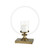 19.75" White Acrylic Ring Design Sphere of Ambiance Glass Candle Holder with Gold Metal Base