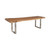 99" Brown Natural Finish on Reclaimed Slab Wood in Stainless Steel Legs Dining Table