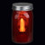 6.5" Red Battery Operated LED Edison Bulb Vintage-Style Glass Mason Jar Lantern