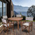 5-Piece Brown and White Panama Eucalyptus Round Patio Dining Set 47"