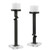Set of 2 Black and Clear Contemporary Candleholders 19"