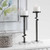 Set of 2 Black and Clear Contemporary Candleholders 19"