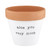 4.5" White and Brown Round Clay Planter with "Aloe You Very Much" Design