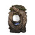 14" Brown and Green Tree Trunk with Rainfall Fountain and LED