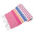 71" Pink Blue and Orange Stripe Fouta Towel