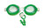6" Green Goggles, Ear Plug and Nose Clip Swimming Pool Accessory Combo Set for Juniors