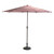 8' Outdoor Patio Market Umbrella with Hand Crank and Tilt, Burgundy and White Stripe