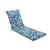 72.5" Blue and Green Floral UV Resistant Outdoor Patio Chaise Lounge Cushion