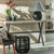 59" Charcoal Gray and Black Rectangular Outdoor Patio Console Table