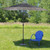 8' Outdoor Patio Market Umbrella with Hand Crank and Tilt, Black and Tan Swirl