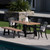6-Piece Natural Brown and Black Finish Outdoor Furniture Patio Dining Set