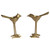 Set of 2 Gold Vintage Iron Bird Tealight Holders 6.75"