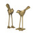 Set of 2 Gold Vintage Iron Bird Tealight Holders 6.75"